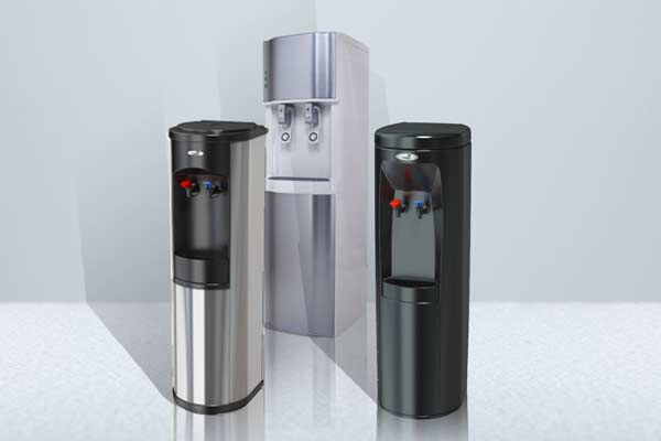 3 upright bottleless business office water coolers for water filtration for offices in Austin, TX.