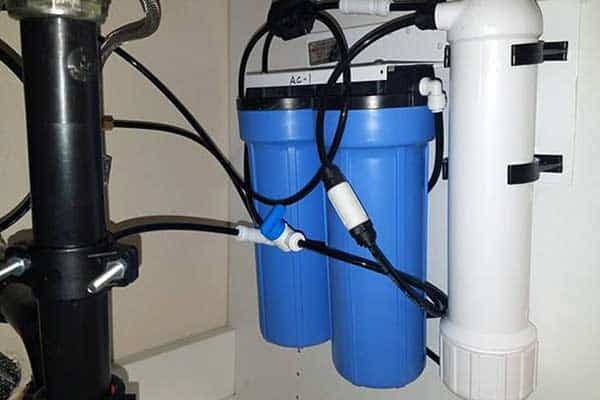 Reverse Osmosis purifier installed under a sink