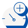 Icon of a pressure gauge with a plus symbol