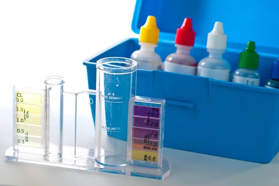 A drinking water pH testing kit for use with a bottleless / tankless water cooler in Austin