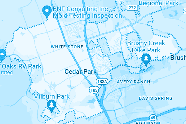 Map showing Cedar Park