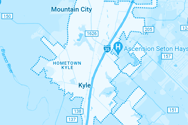 Map showing Kyle