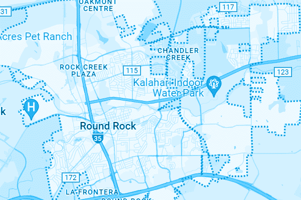Map showing Round Rock