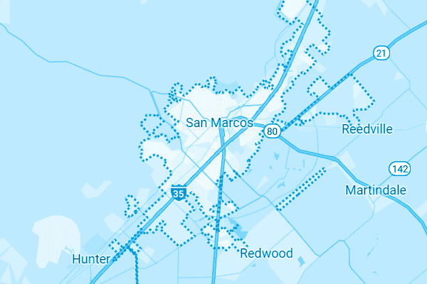 Map showing San Marcos